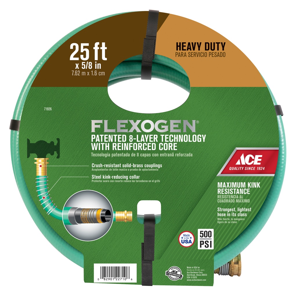 Ace Flexogen 5/8 in. D X 25 Ft. L Heavy Duty Premium Grade Garden Hose