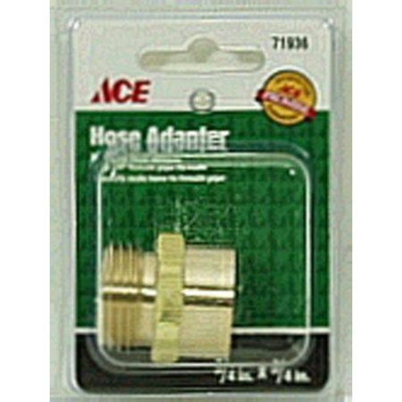 Ace 3/4 in. MHT X 3/4 in. FPT in. Brass Threaded Male/Female Hose Coupling