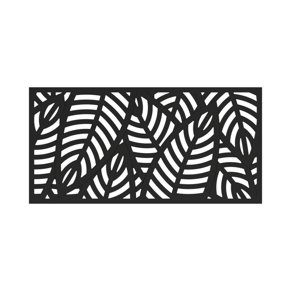 3 Ft. X 6 Ft. Sanibel Black Polypropylene Decorative Screen Panel