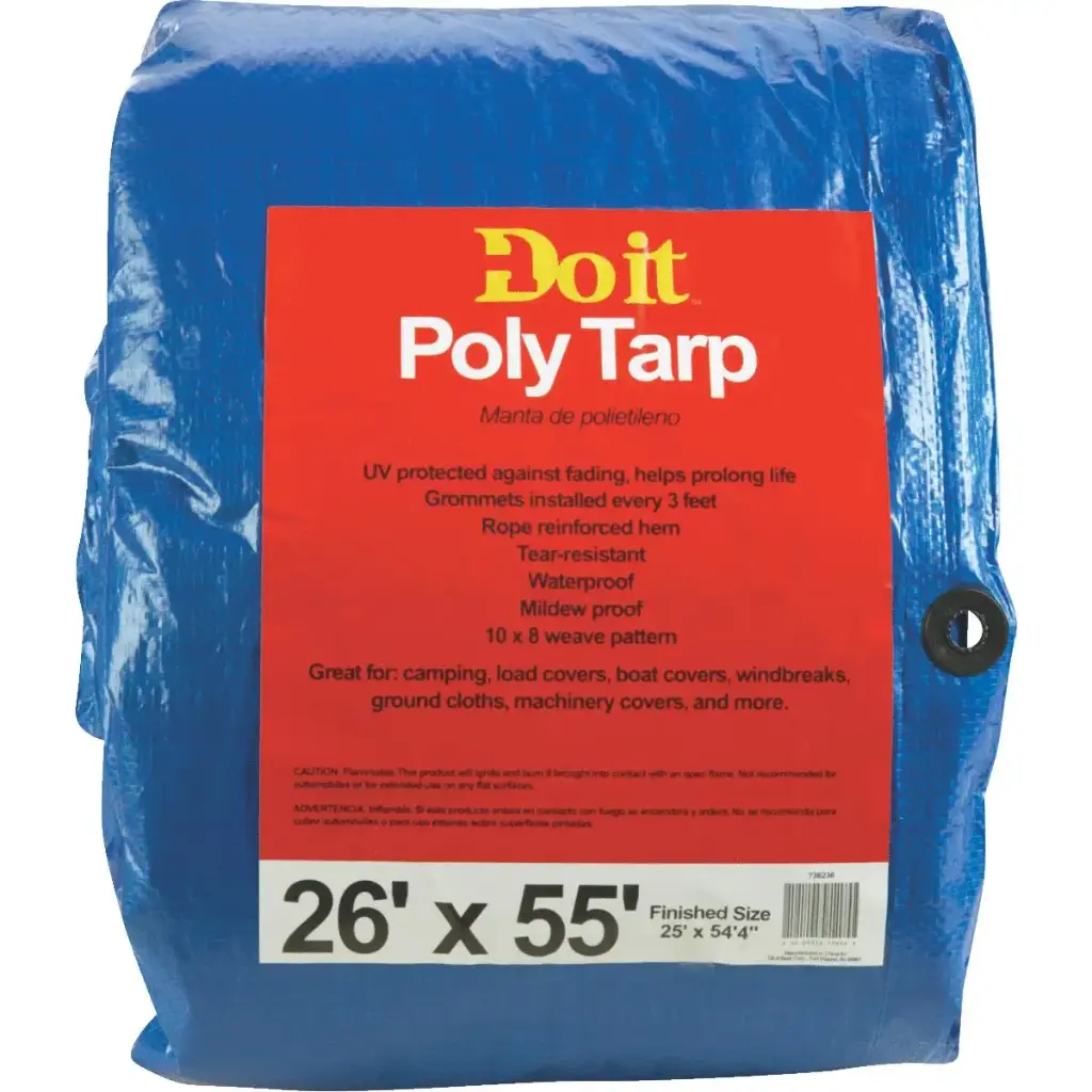 Do It Best Blue Woven 26 Ft. X 55 Ft. Medium Duty Poly Tarp 736236 - All
