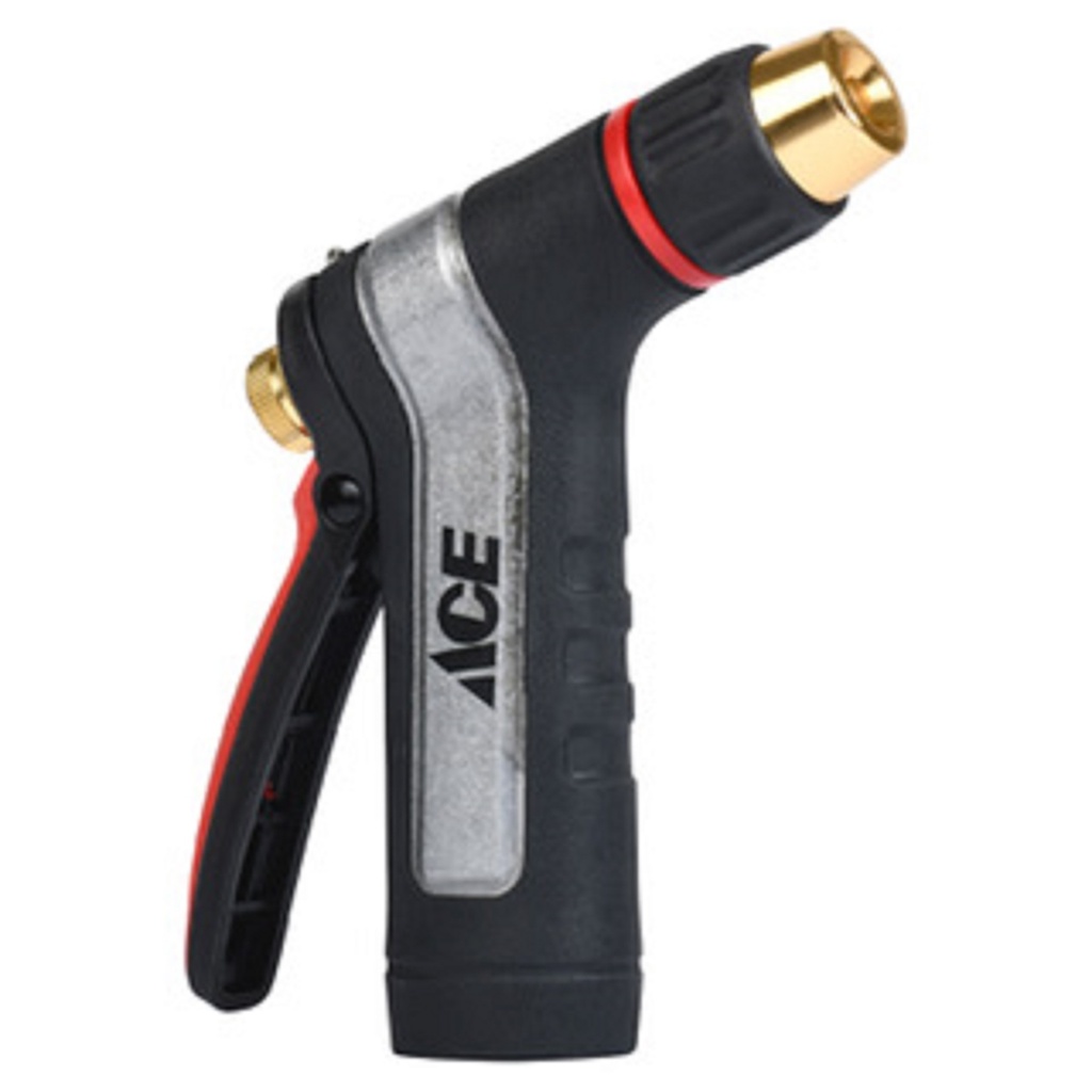 Ace Aqua Gun 1 Pattern Adjustable Shower and Stream Metal Hose Nozzle