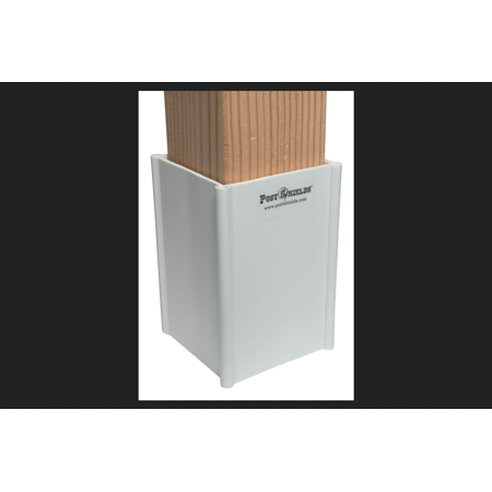[7562309] Post Shields Inc. 6 in. H X 4 in. W X 4 in. L Plastic White Fence Post Protection