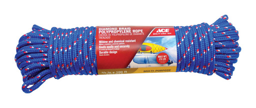 Ace 3/8 in. D X 100 Ft. L Blue Diamond Braided Polypropylene Rope