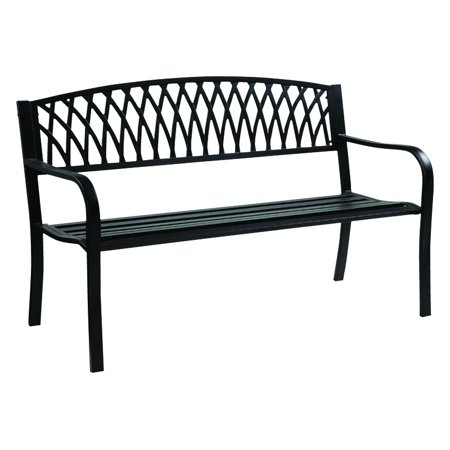Living Accents 8014609 Steel Grass Back Park Bench - 33.46 X 50 X 23.62 in