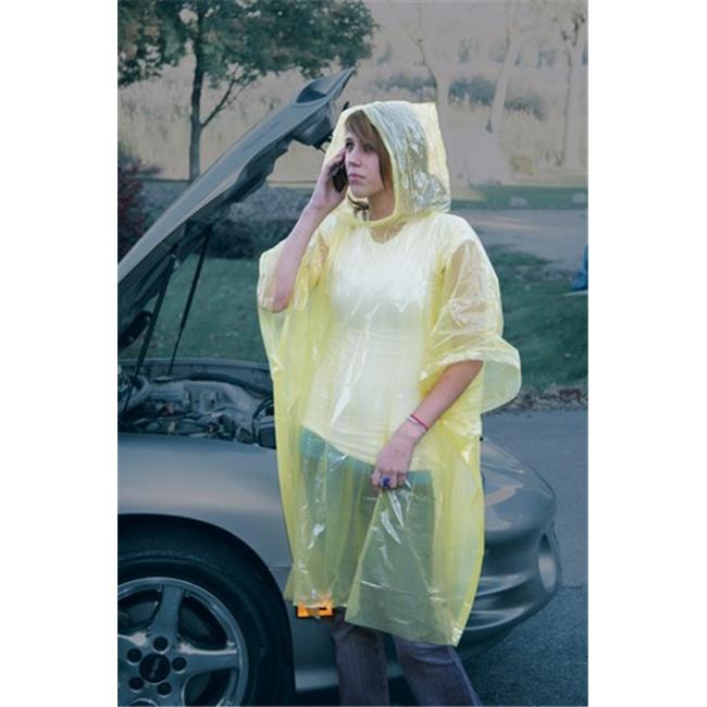 [8018277] Boulder Creek Yellow PVC Emergency Poncho One Size Fits All