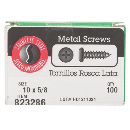 Hillman No. 10 X 5/8 in. L Phillips Pan Head Sheet Metal Screws 100 Pk