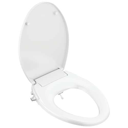 Delta 833004 Elongated Soft Close Bidet Seat with Manual Control Self-Cleaning Wand White Toilets and Bidets Bidet Seats Elongated Bidet Seats
