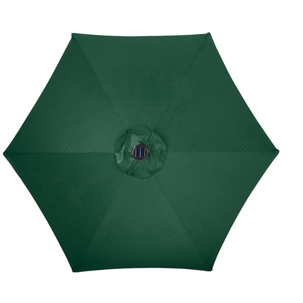 Living Accents 9 Ft. Tiltable Hunter Green Solar Market Umbrella