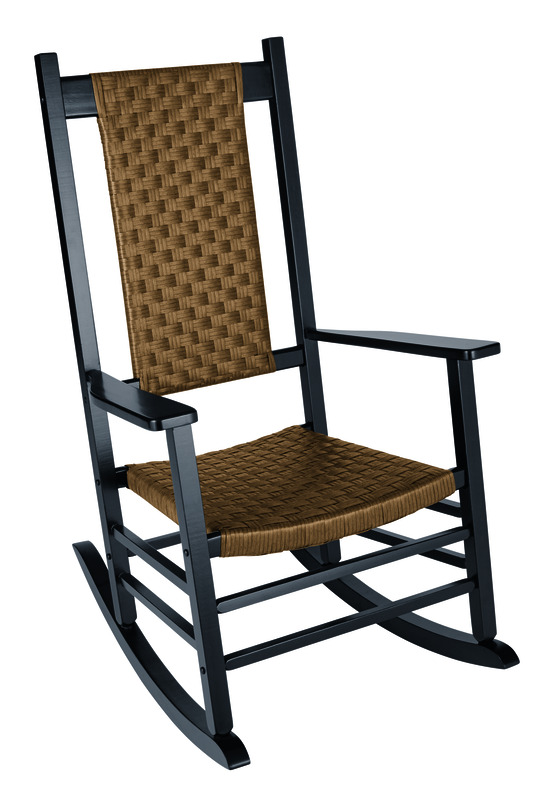 Jack Post Knollwood Rocker with Wicker in Black & Brown