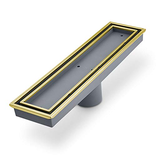 [88.L300.03] QM Drain Lagos Series Veil 12  Gold Linear Drain - 88.300.12 GD