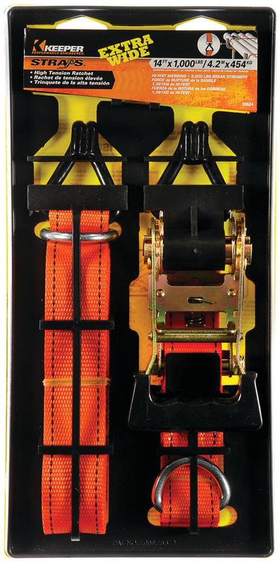 Keeper 1.5 in. W X 14 Ft. L Gray Tie Down W/Ratchet 1000 Lb 1 Pk