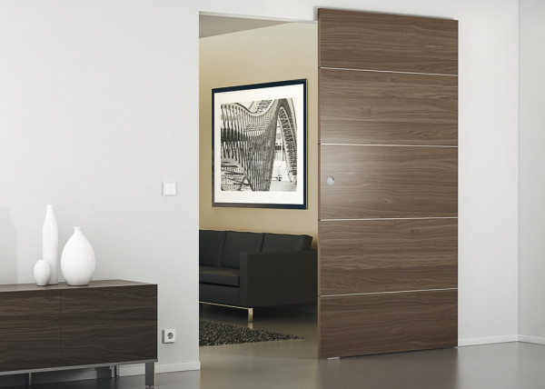 Häfele Slide Design 80-M sliding door fitting set for wooden doors, concealed running mechanism 