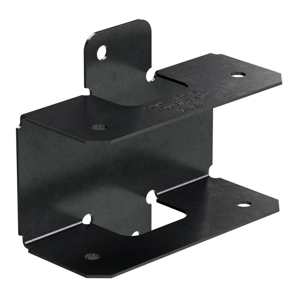 [ANCLAJE311] Outdoor Accents ZMAX, Black Powder-Coated Rigid Tie Rail Connector for 2 X Joist/Post