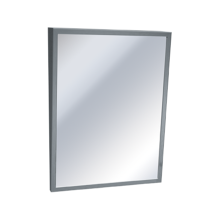ASI 0535-1830 18" W X 30" H Rectangular Framed Bathroom Mirror Satin Stainless Steel Home Decor Mirrors Bathroom Mirror