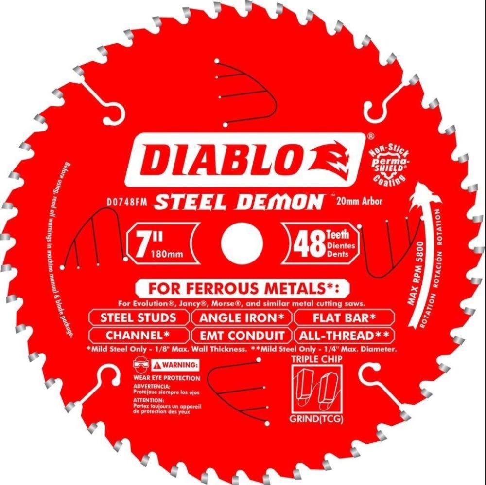 Diablo Tools 7in Steel Demon Metal Cutting Saw Blade