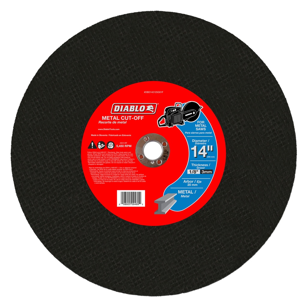 DIABLO DISCO C/METAL 14"X1/8