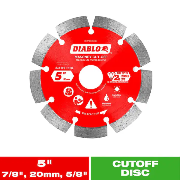 Diablo 5 in. D X 7/8 in. Diamond Masonry Cut-Off Disc 1 Pk