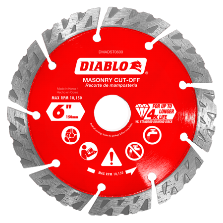 Diablo 6 in. D X 7/8 in. Diamond Segmented Turbo Masonry Cut-Off Disc