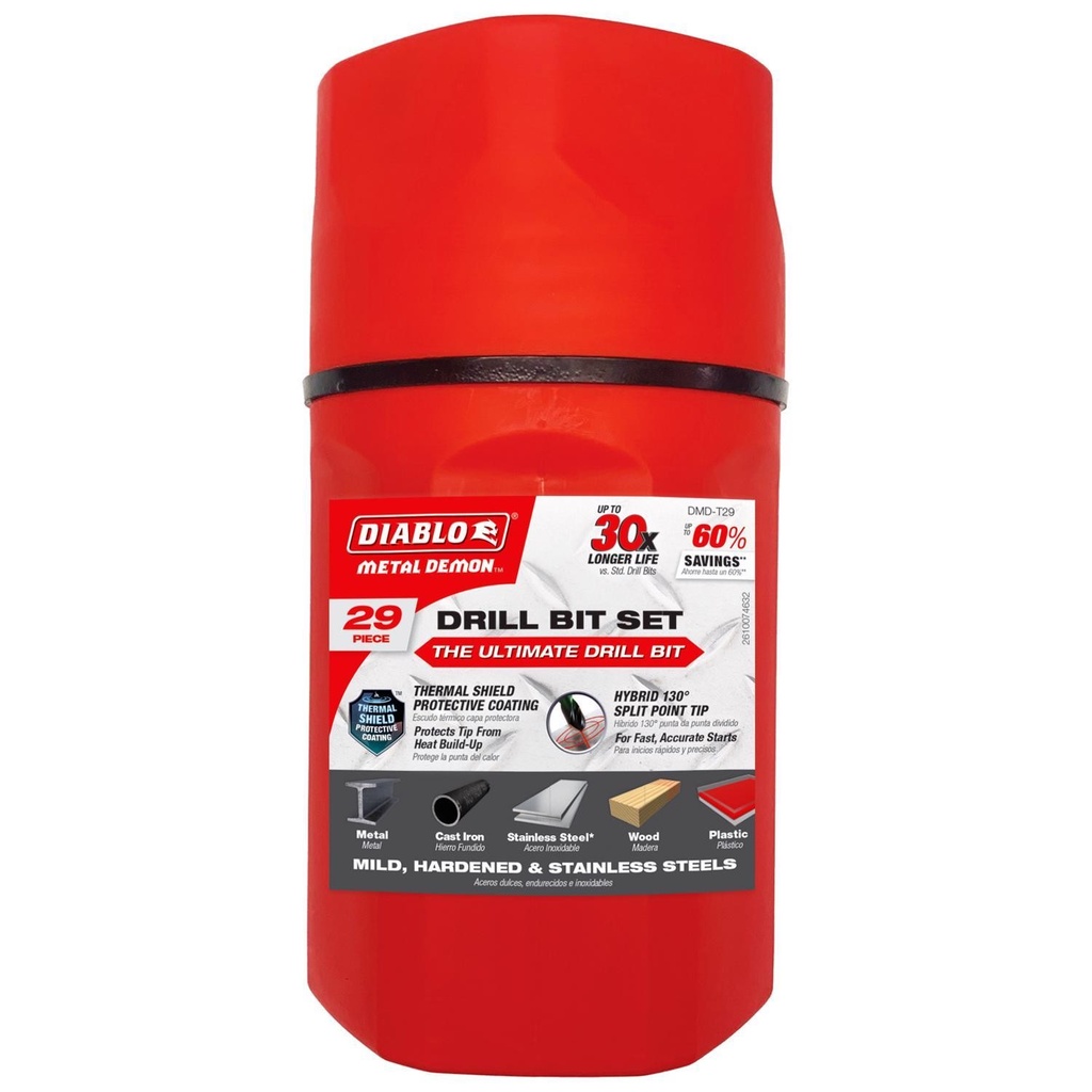 Diablo Metal Demon Stainless Steel Drill Bit Set 29 Pc