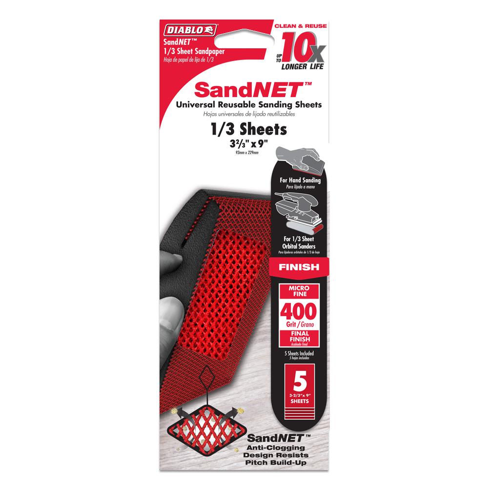Diablo SandNet 9 in. L X 3-2/3 in. W 400 Grit Ceramic Blend Sanding Sheet 5 Pk