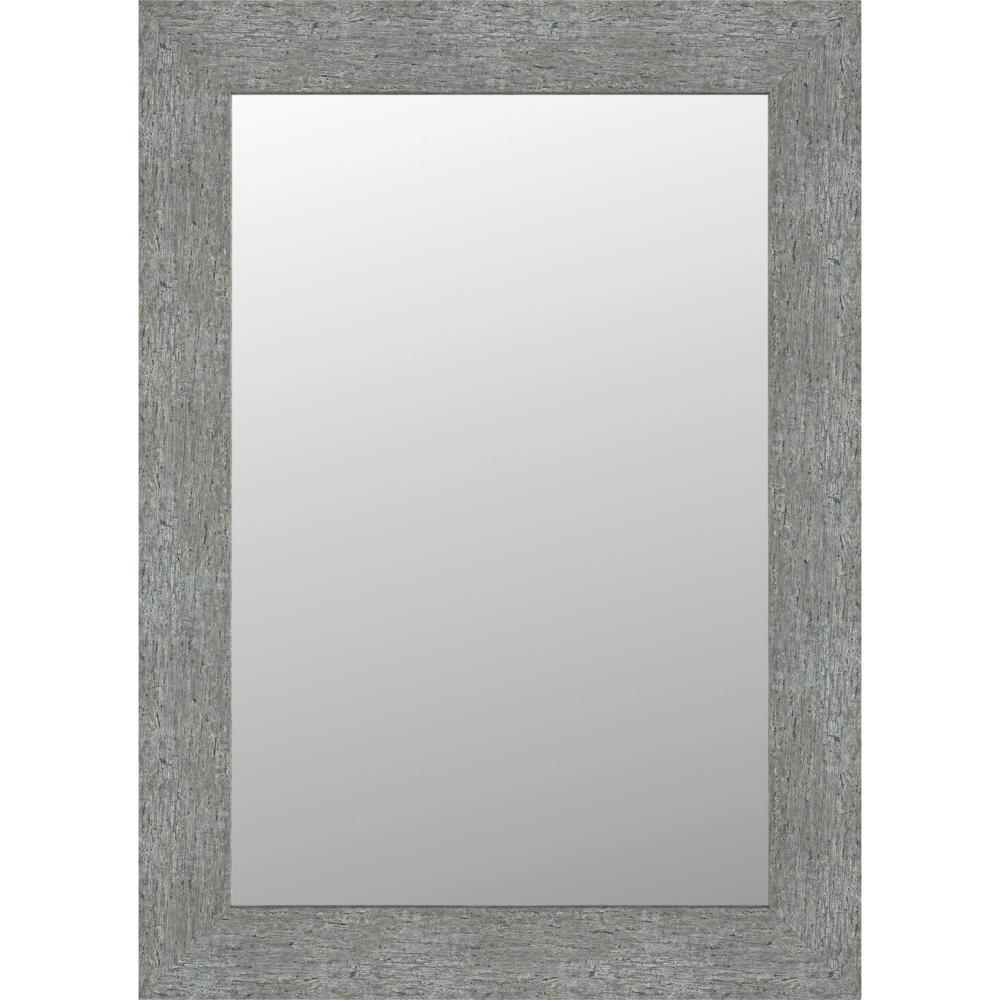 [DO01] 24 in. W X 36 in. H Rectangular Framed Wall Mounted Bathroom Vanity Mirror in Reclaimed Wood Grey