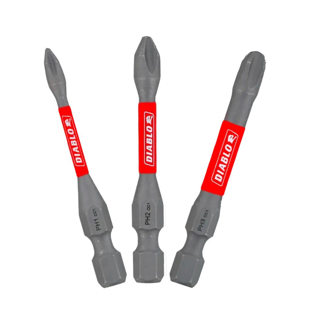 Diablo Phillips 2 in. L Drive Bit Set Black Oxide 3 Pc