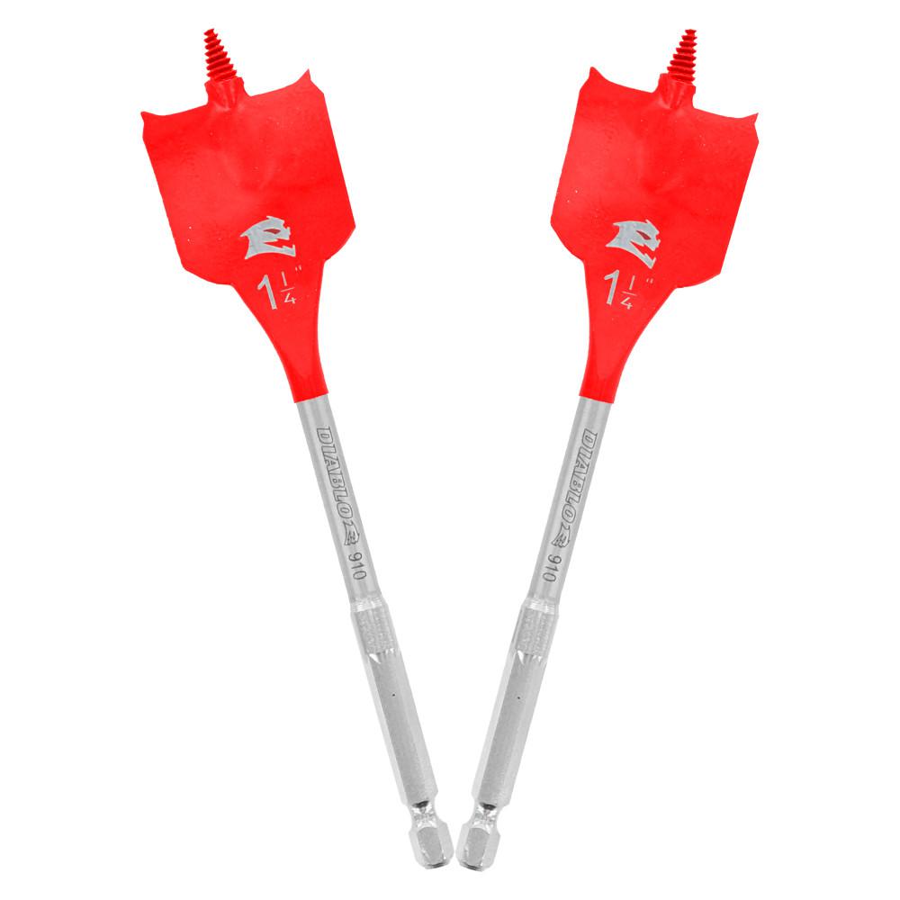 Diablo 1-1/4 in. X 6 in. L High Speed Steel Clean Wood Spade Bit Hex Shank 2 Pk