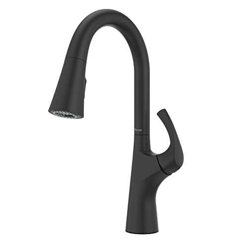 Pfister F-529-7TE Talega 1.8 GPM Single Hole Pull Down Kitchen Faucet - Includes Escutcheon Matte Black Faucet Kitchen Single Handle