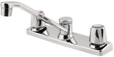 Pfister G135-100 Pfirst Series 1.75 GPM Kitchen Faucet - Includes Escutcheon Polished Chrome Faucet Kitchen Double Handle