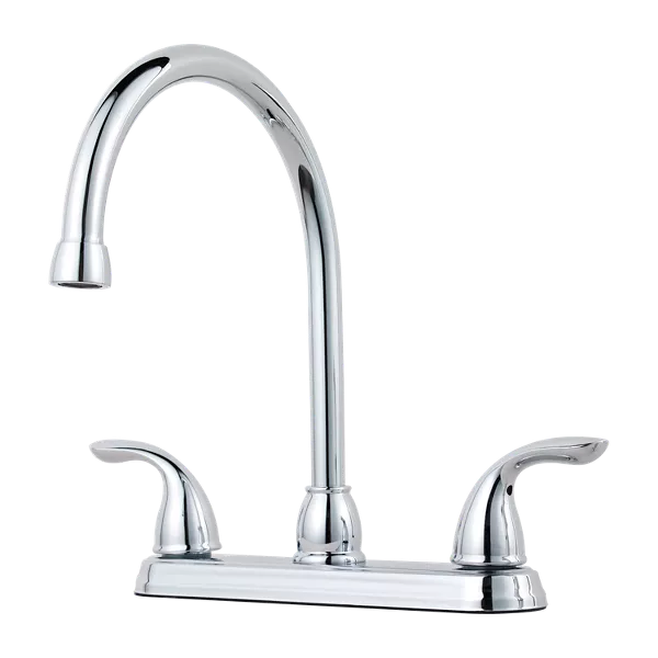 Pfister G136-200 Pfirst Series 1.8 GPM Gooseneck Kitchen Faucet - Includes Escutcheon Polished Chrome Faucet Kitchen Double Handle