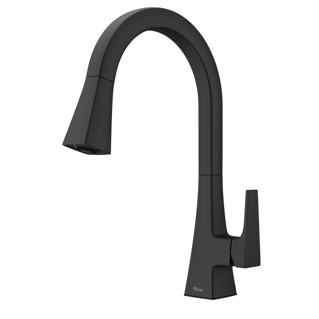 [GT529PFMB] Pfister GT529-PFM Pfirst Modern 1.8 GPM Single Hole Kitchen Faucet Matte Black Faucet Kitchen Single Handle