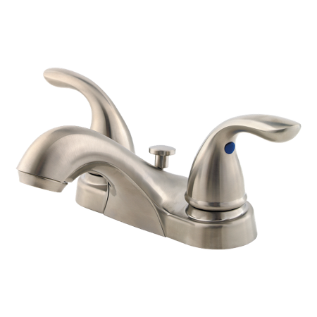 Pfister LG143-610 Pfirst Series 1.2 GPM Centerset Bathroom Faucet with Push & Seal Drain Assembly Brushed Nickel Faucet Bathroom Sink Faucets Double