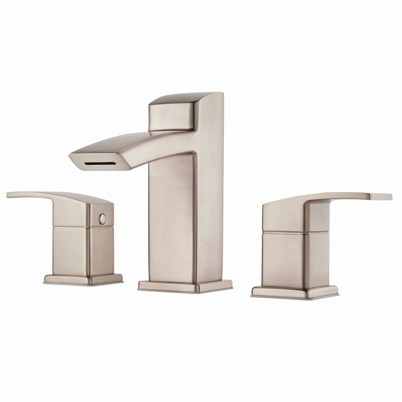 Pfister LG49-DF2 Kenzo 1.2 GPM Widespread Bathroom Faucet with Metal Pop-up Assembly Brushed Nickel Faucet Bathroom Sink Faucets Double Handle