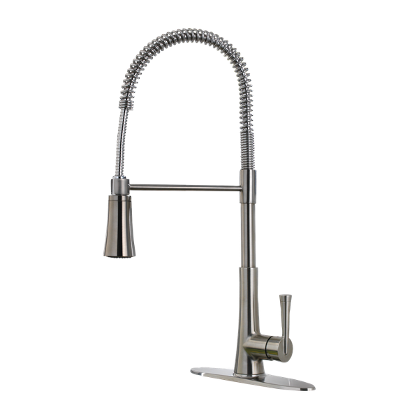 Pfister LG529-MC Zuri 1.8 GPM Single Hole Pre-Rinse High-Arc Kitchen Faucet - Includes Escutcheon Stainless Steel Faucet Kitchen Single Handle