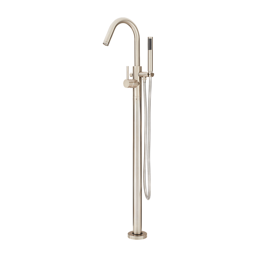 Pfister LG6-1MF Modern Floor Mounted Tub Filler with Built-in Diverter - Includes Hand Shower Brushed Nickel Faucet Tub Filler Single Handle