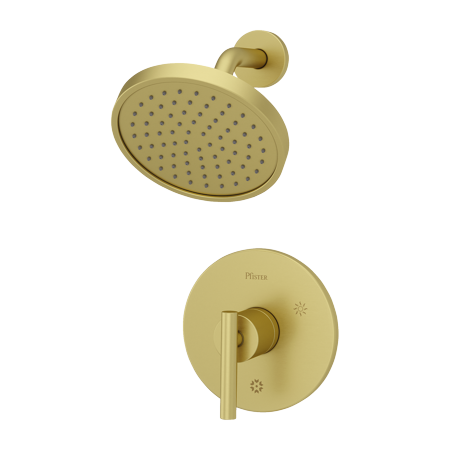 [LG897NCBG] Pfister LG89-7NC Contempra Pressure Balanced Shower Only Trim Package with 1.8 GPM Single Function Rain Shower Head Brushed Gold Showers Shower Only