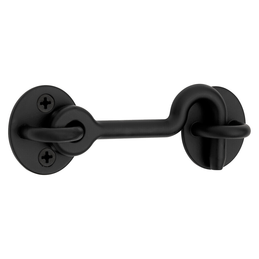 National Hardware 4 in. L Matte Black Steel Hook and Eye Closure 1 Pc