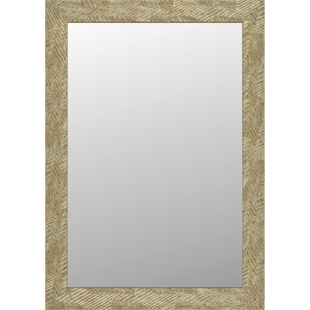 [NU61] Delta 24 in. W X 36 in. H Framed Rectangular Wall Mounted Bathroom Vanity Mirror in Champagne Chic