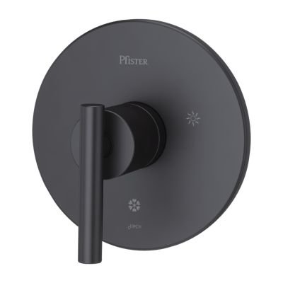 [R891NCB] Pfister R89-1NC Contempra Pressure Balanced Valve Trim Only with Single Metal Lever Handle - Less Rough in Matte Black Showers Valve Trim Only
