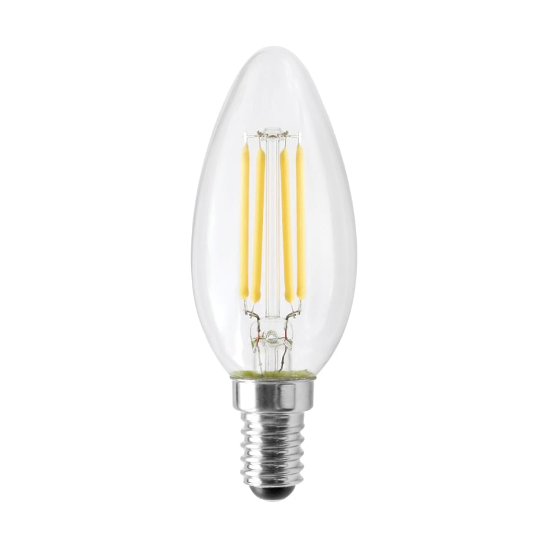 [S12116] Satco 4.5 Watt B11 LED Clear 350 Lumens 4000K E14 European Base 120 Volt