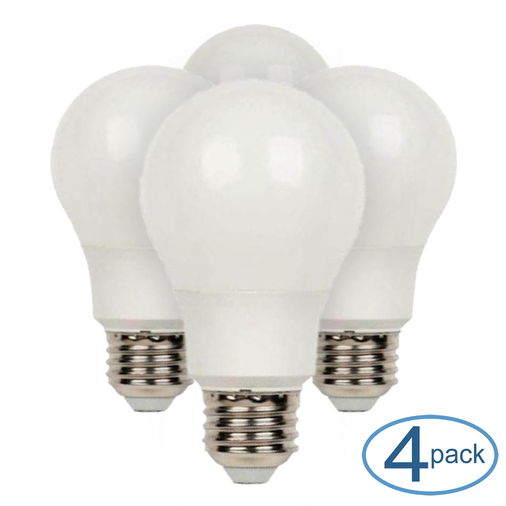 4Pk - Satco 10w A19 LED 800LM 4000k Cool WhiteE26 Base Non-Dimmable Bulb
