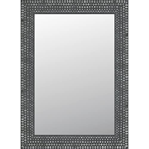 [TD71] 24-in W. X 36-in H. Framed Rectangular Bathroom Vanity Mirror-in Ornate Black