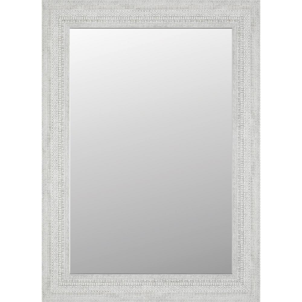 24 in. W X 36 in. H Rectangular Framed Wall Bathroom Vanity Mirror in Wisp White
