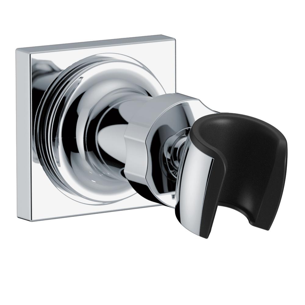Delta U4010-PK Square Adjustable Wall Mounted Hand Shower Holder Lumicoat Chrome Bath and Shower Accessories Shower Components Hand Shower Holders