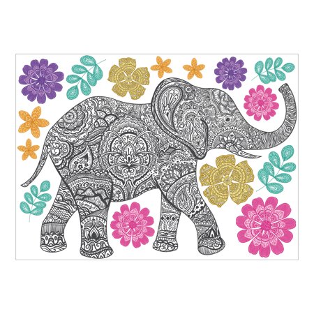 24 in. X 17.5 in. Mehndi Wall Decal