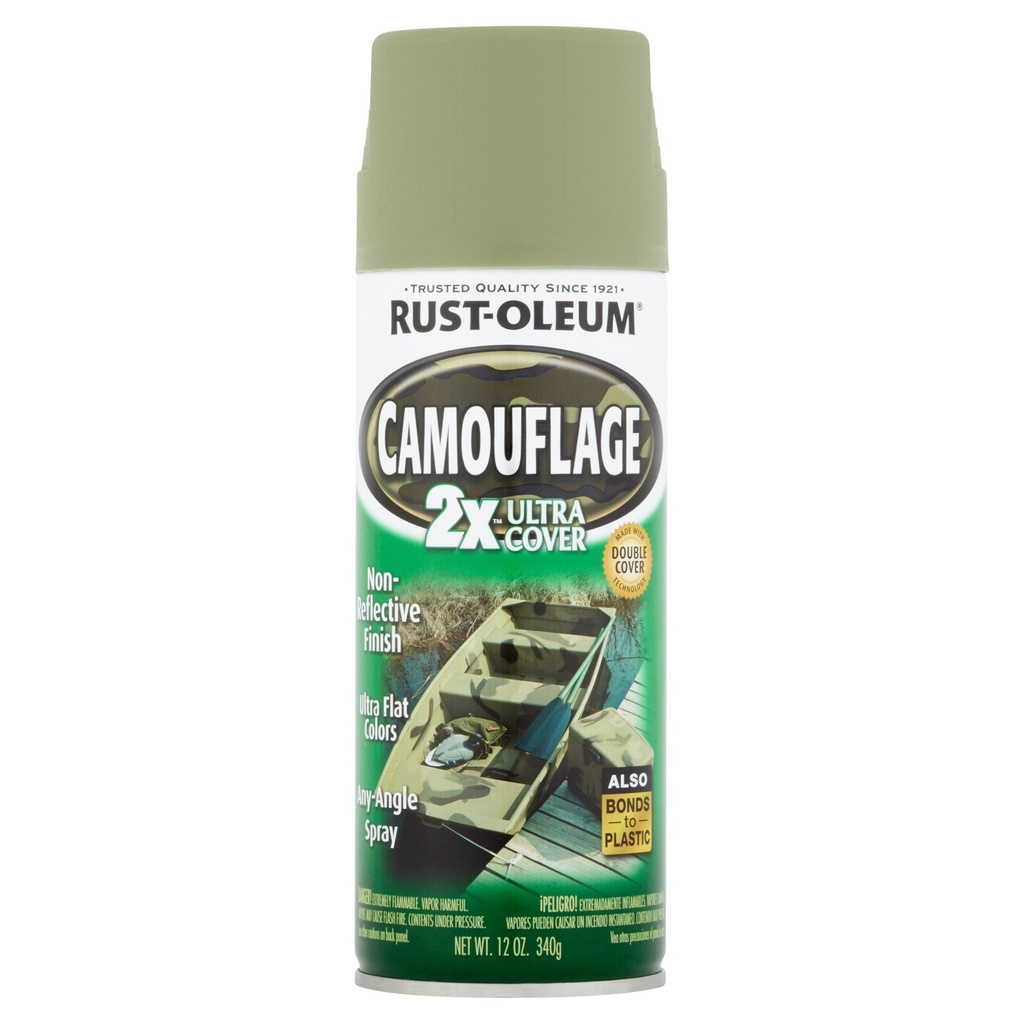 [1000950] Rust-Oleum Specialty Flat Army Green Camouflage Spray Paint 12 Oz