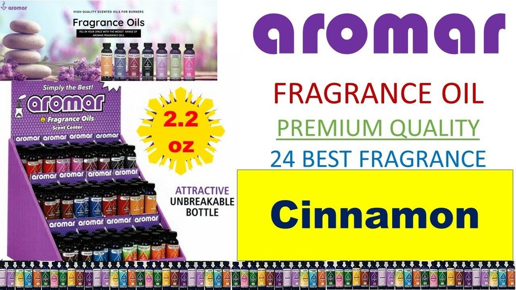 Aromar Aromatherapy Essential Fragrance 100% Concentrated Oil 2.2 Oz CINNAMON
