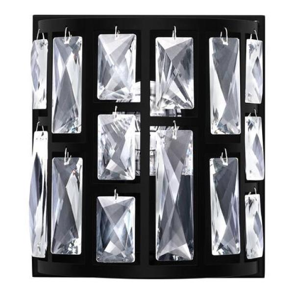[1006356385] Kristella 1-Light Matte Black Clear Glass Indoor Wall Sconce