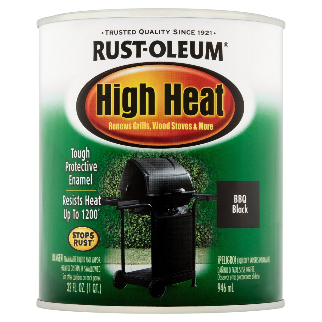 [1010750] High Temperature Paint, Satin, Oil Base, Black, 1 Qt