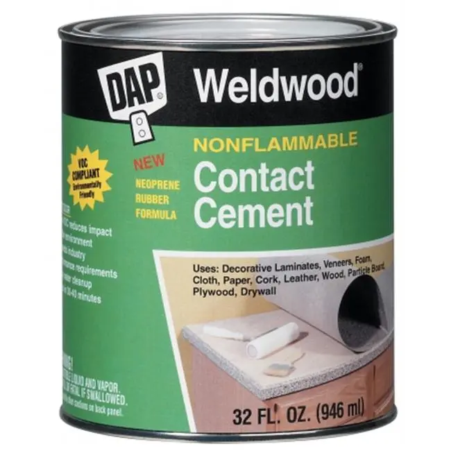 DAP Weldwood High Strength Synthetic Rubber Natural Contact Cement 1 Qt